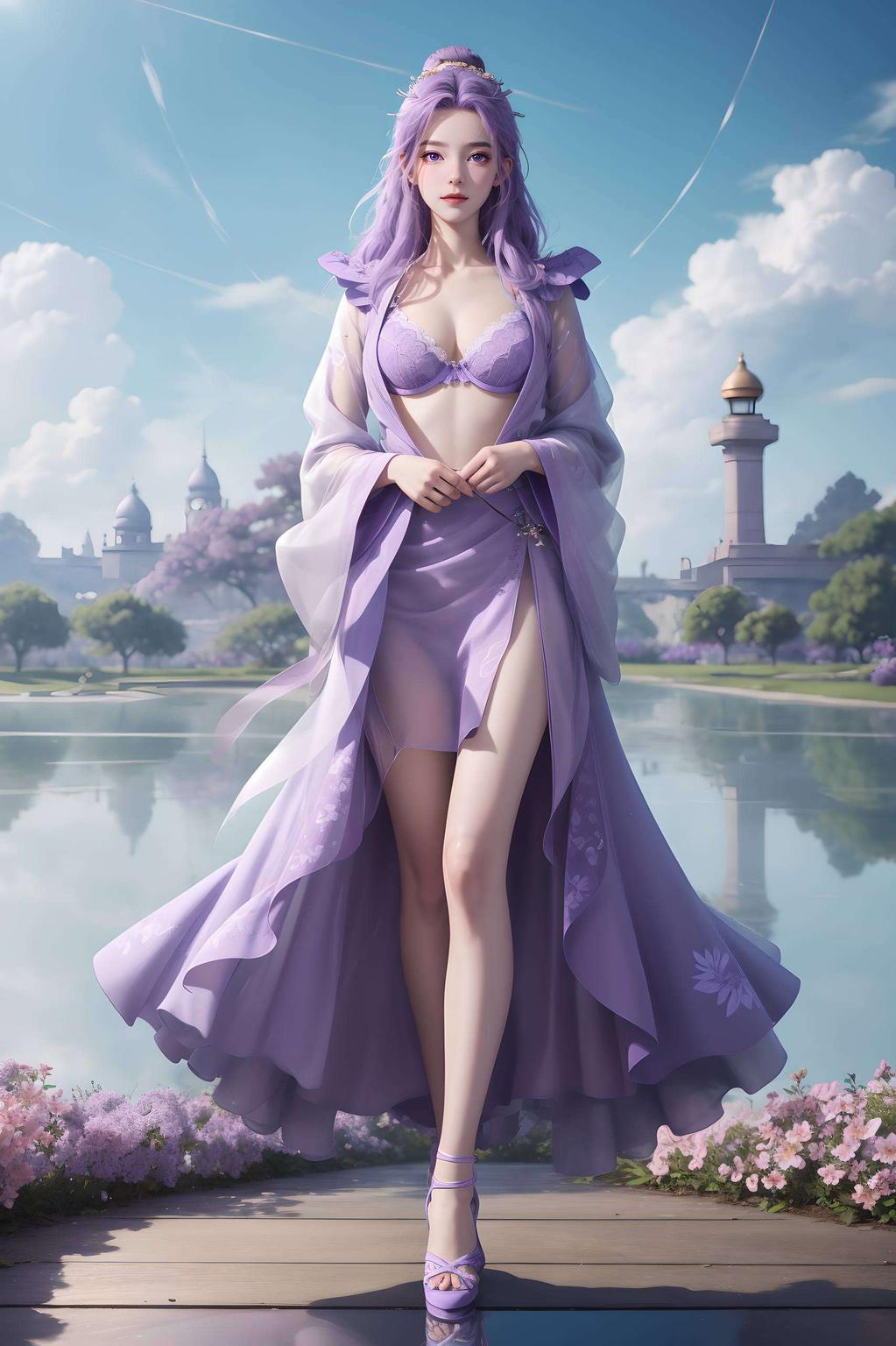 呈现出女神般的师兄形象这款AI绘画的2K高清壁纸