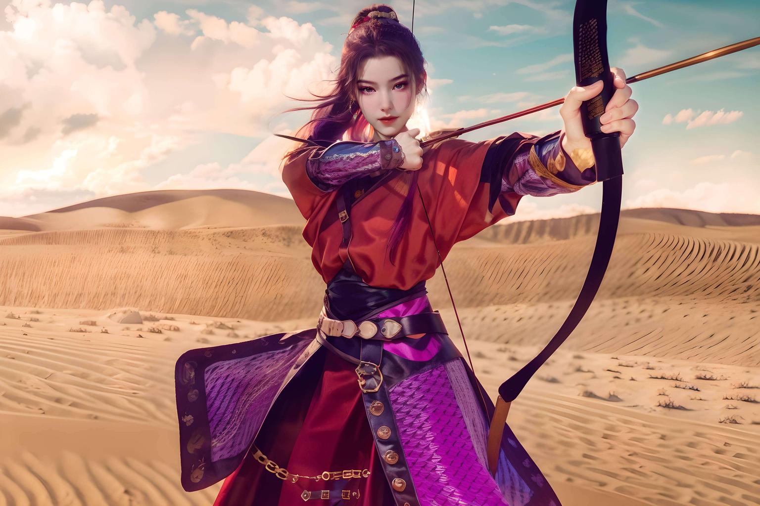 女主灵动活泼这款AI国漫女主活力iPhone壁纸