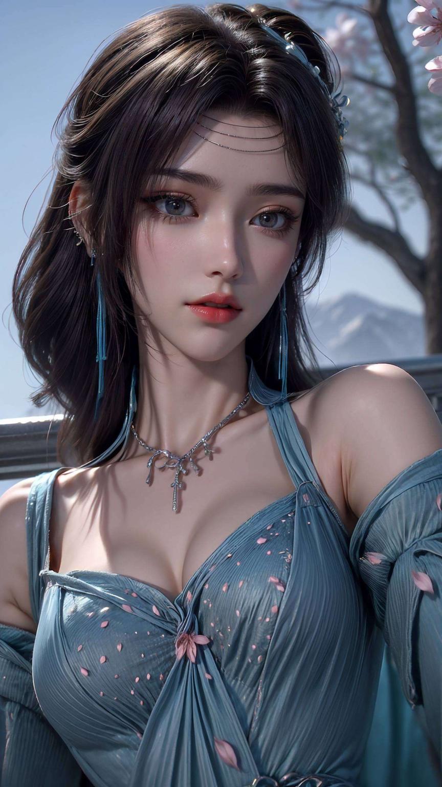 平板中映出她的倩影她如AI女神般魅力十足