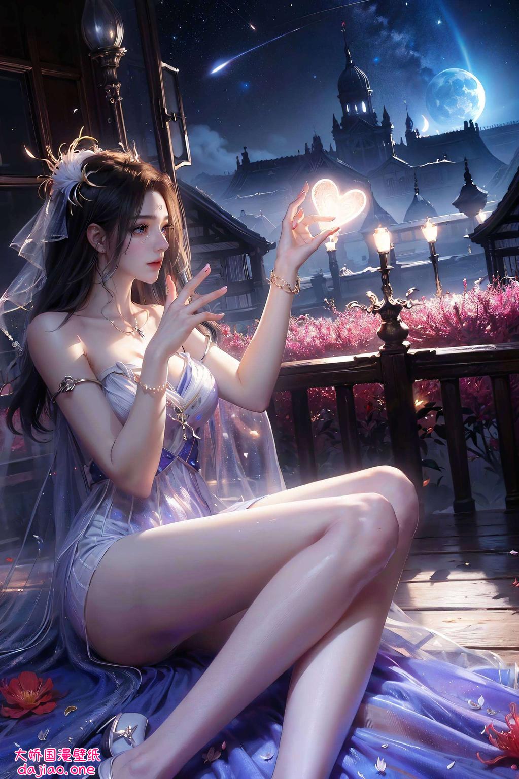 全屏展现的国漫美女粉色基调渲染浪漫氛围