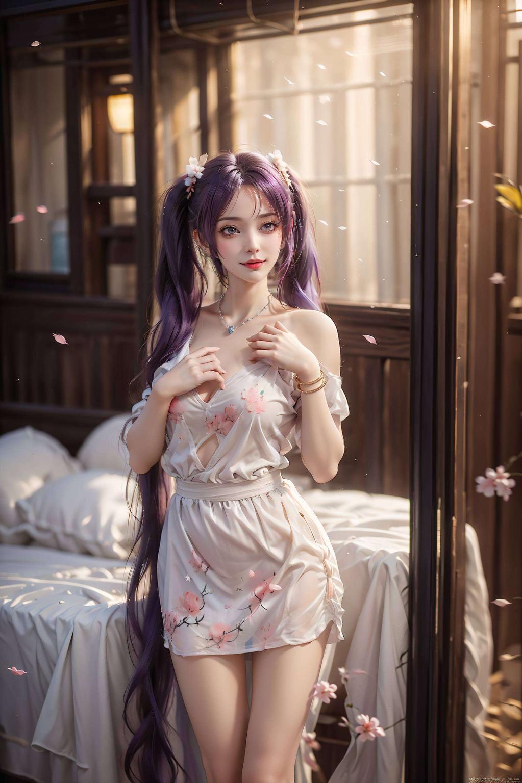 白衣紫妍翩翩起舞将古典韵味与现代审美完美融合