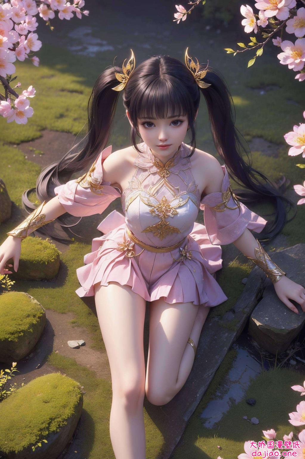 以她独特的紫色气质将紫妍的美丽轮廓与粉色背景完美融合