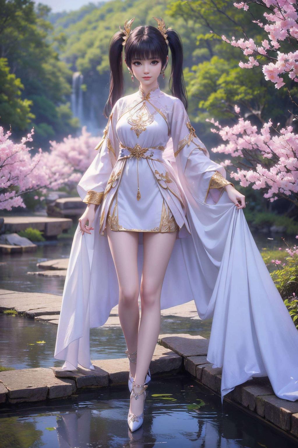 白袍轻舞紫妍壁纸