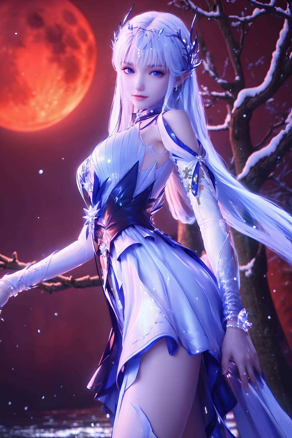动漫美女竞芳华睁眼壁纸动画生