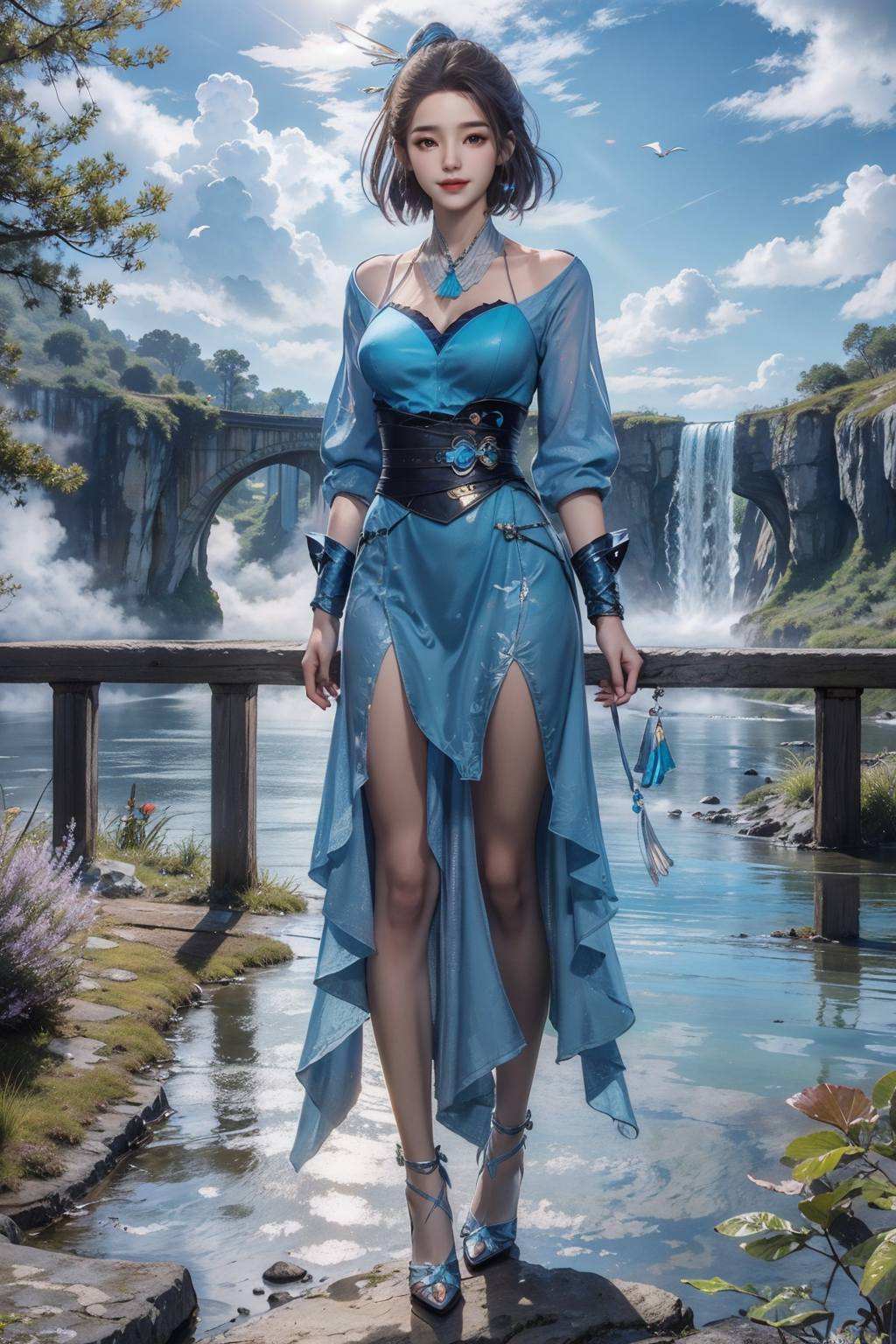 这壁纸融合了国漫女神的柔美与玄幻的仙气一眼望去