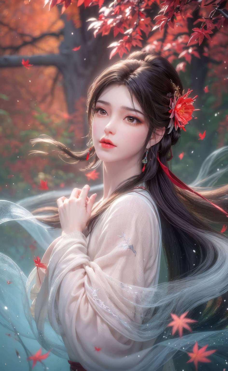 这位来自国漫《完美世界》的仙子为你的手机屏幕增添一抹绚烂的玄幻色彩
