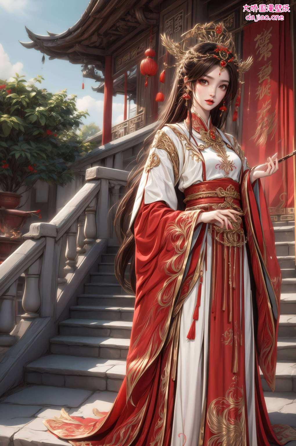 动漫美女壁纸绘国漫女神映碧波