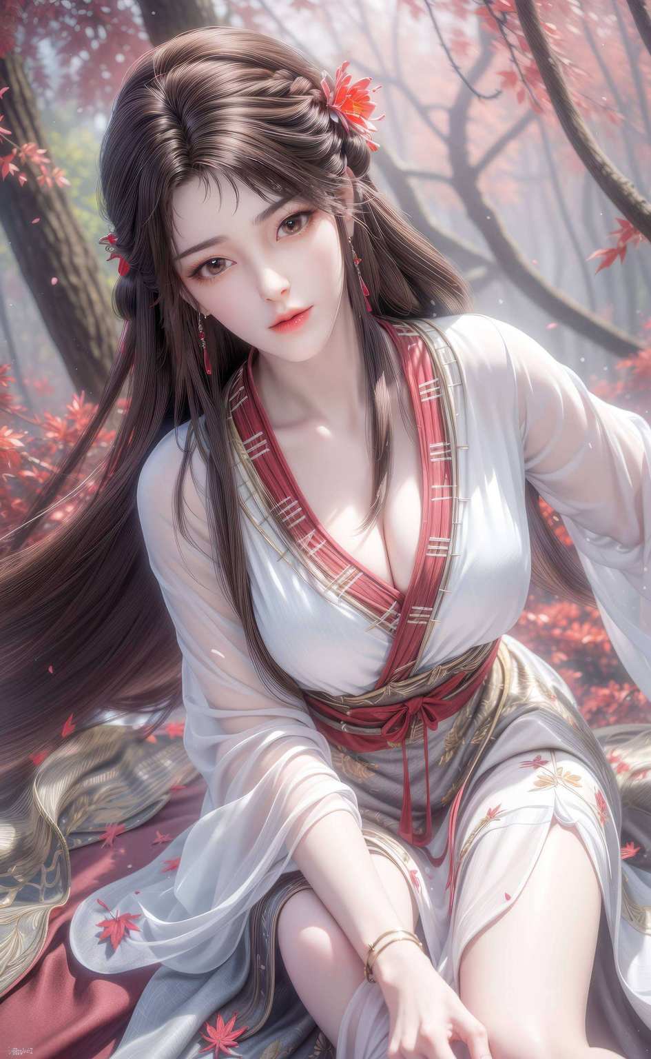 飘逸的长发如同完美世界中的一抹绚烂色彩