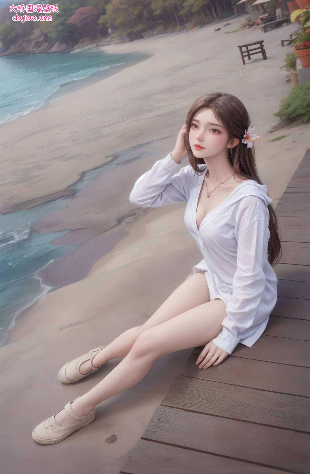 火灵儿是手机背景中的视觉盛宴