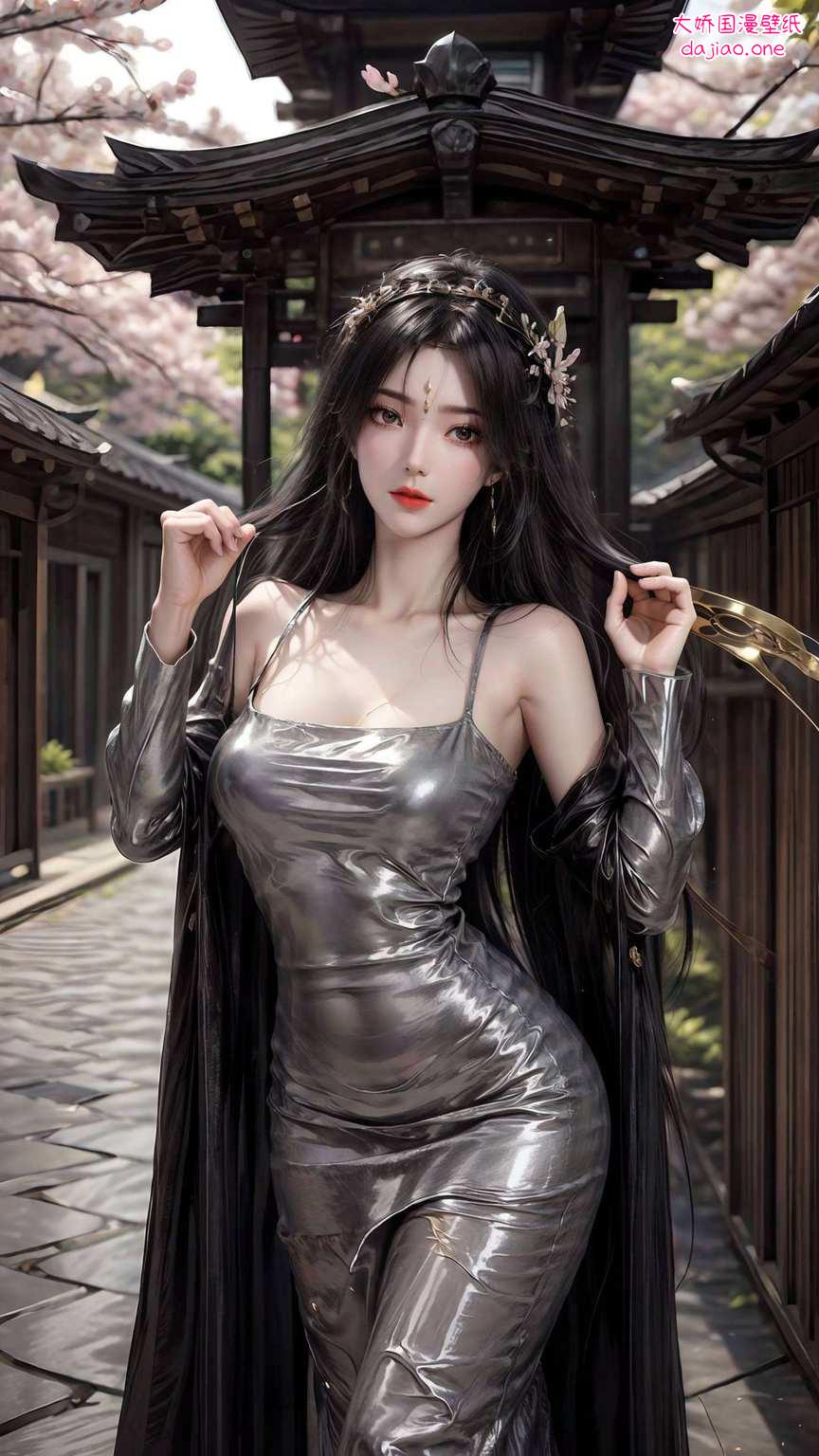 她那温柔的眉眼柳神的倩影与玄幻元素交织
