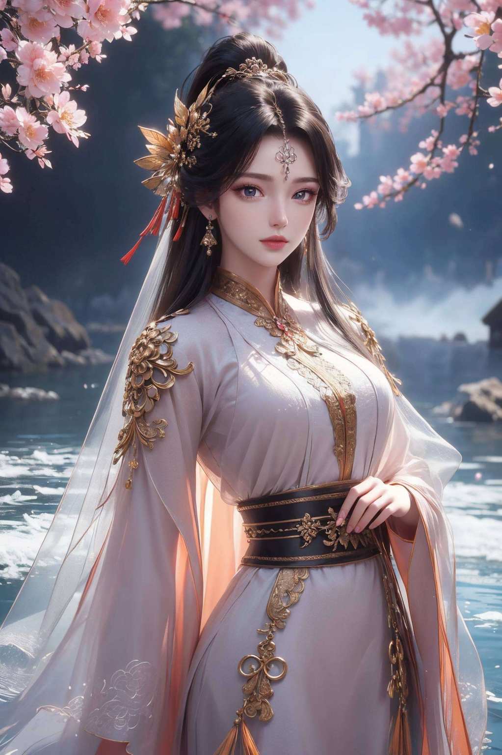 眉眼如画4K超清平板壁纸上的她