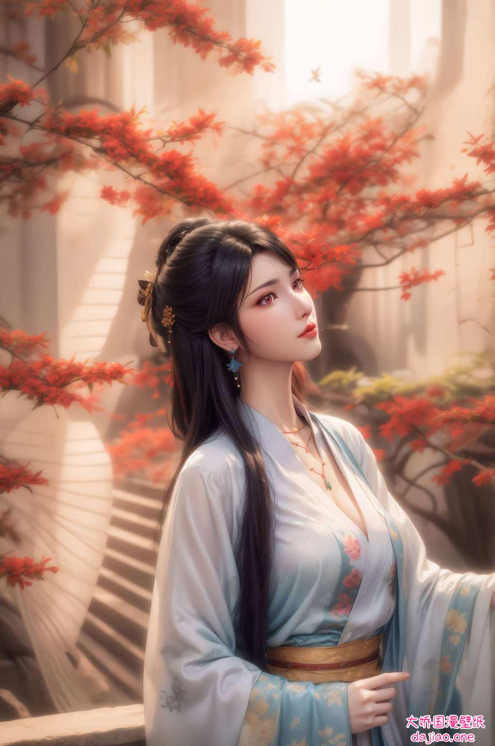 姿容娇好二者图绘壁纸