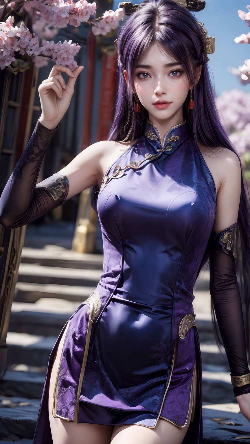 是手机背景图片中的绝美之选姬紫月的美艳形象如流星划破夜空