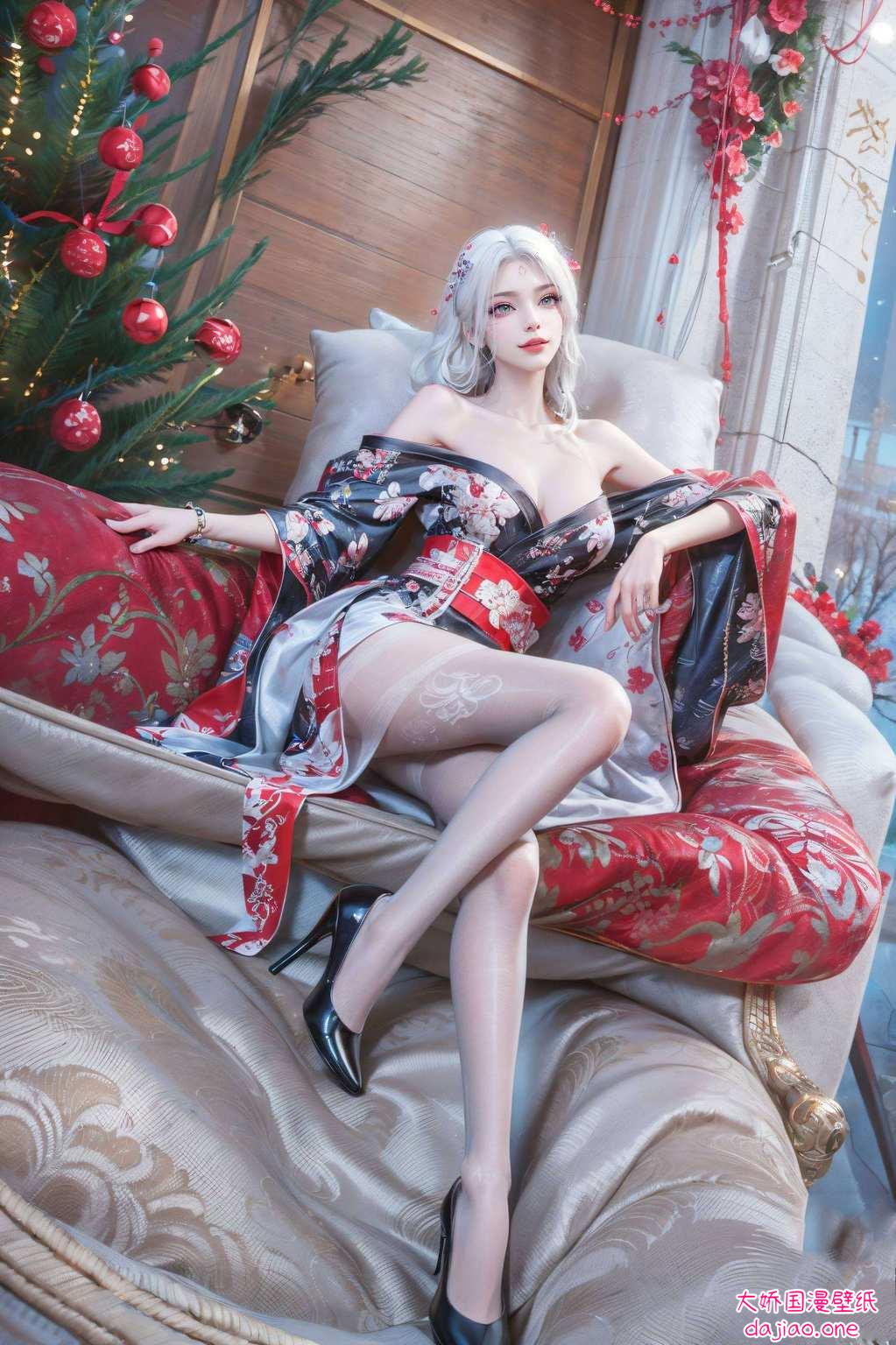 小白壁纸映眼前动漫女神丽影连,玄幻世界奇景现