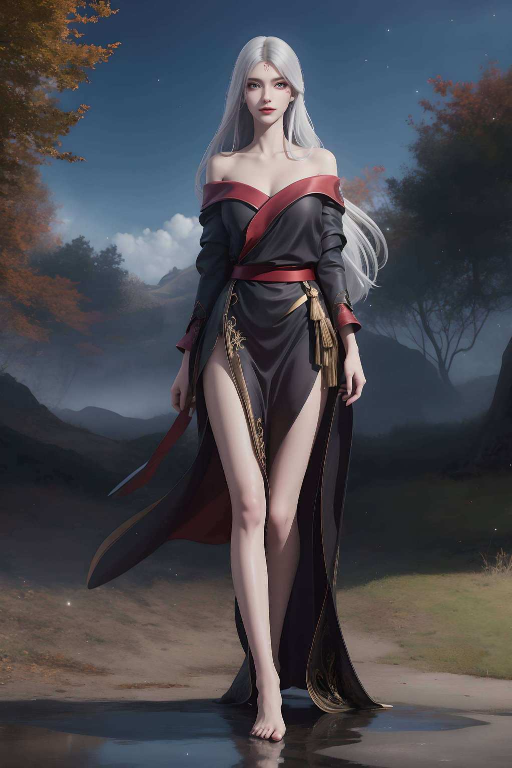 动漫美女图小白翩翩舞