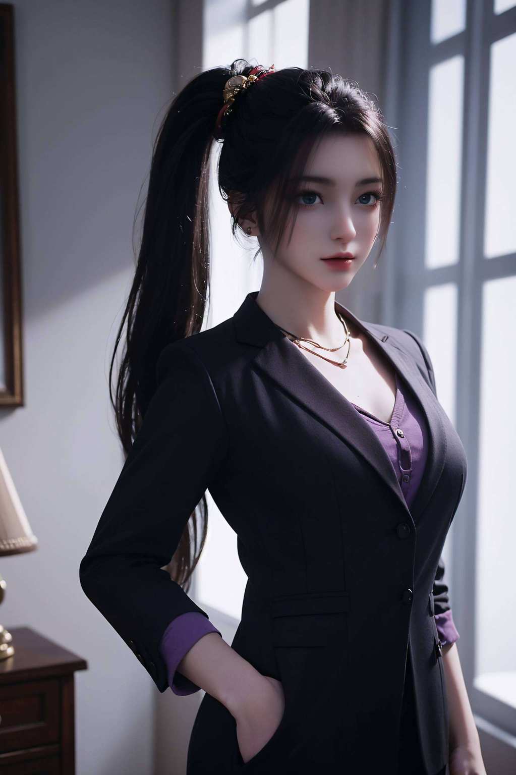 她更是温柔如水她的眼神如星辰